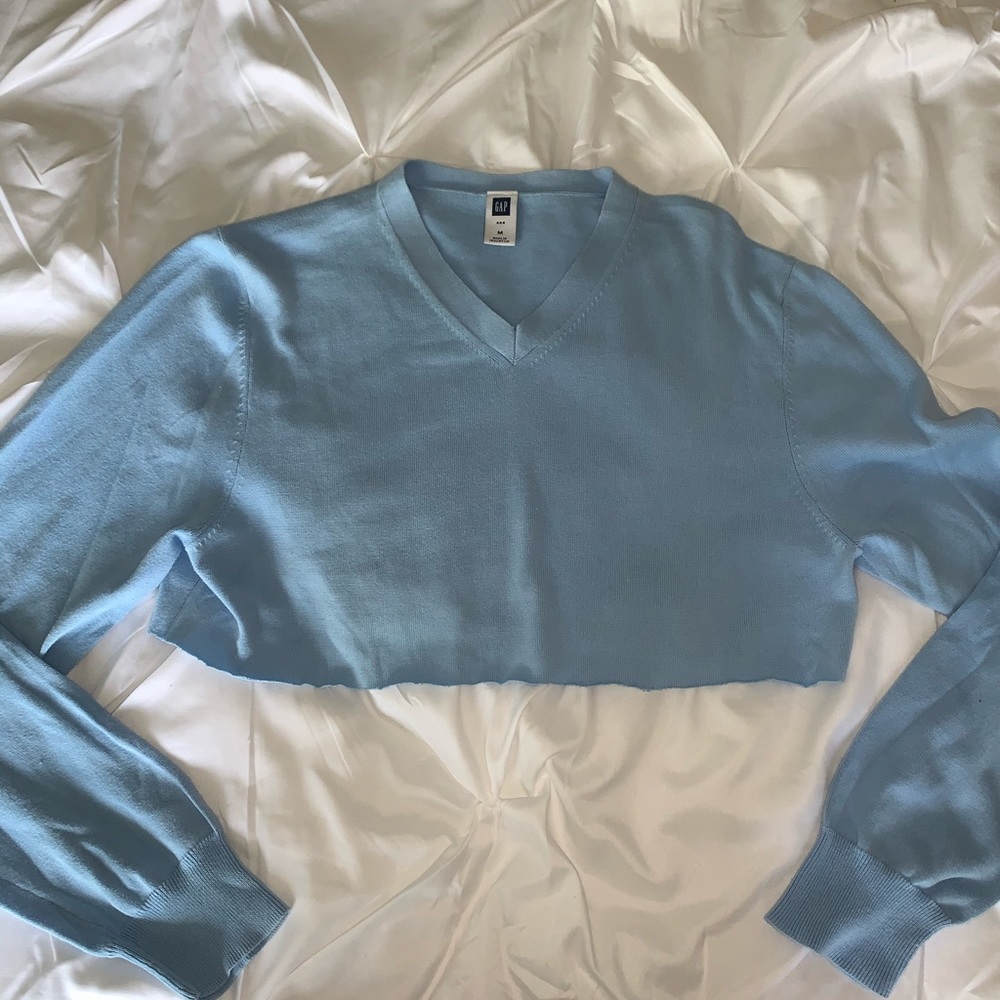 Cropped blue long sleeve